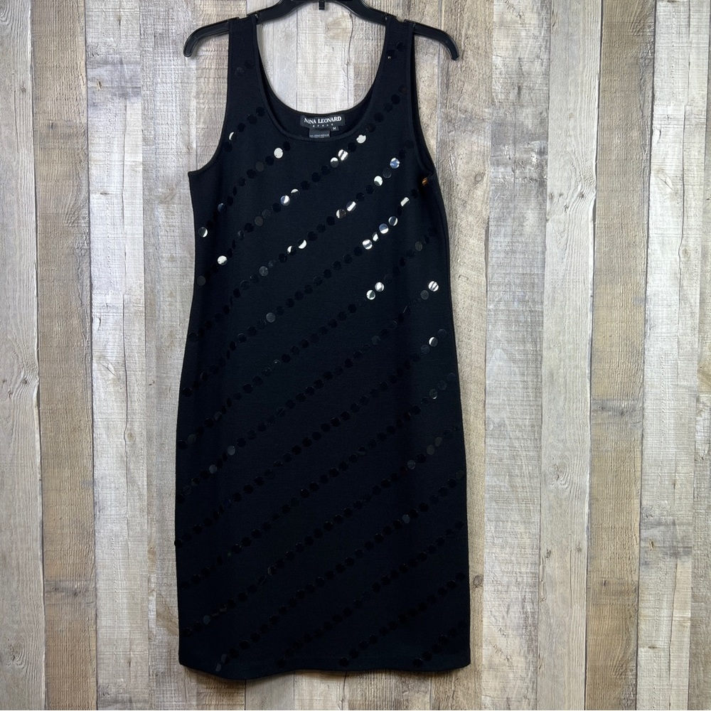 Vintage Nina Leonard Knit Sleeveless Dress with Palettes Size Medium